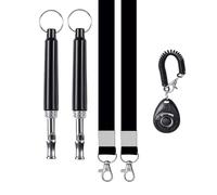 Set de dressage pour chiens, 2 sifflets à ultrasons et 1 clicker pour arrêter les aboiements, le rappel ou le dressage comportemental du chien