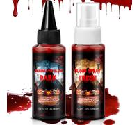 Set De Faux Sang Realiste Halloween, Kit Maquillage Halloween Sfx, 58ml Faux Sang Liquide Foncé, 58ml Spray Faux Sang, Maquillage Festival, Plaie Makeup Pour Vampire, Zombie, Cosplay Et Fêtes