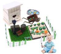 Set de Ferme Miniature : kit scène Artisanale réaliste, Figurines végétales avec Accessoires Maison poupées et Mini Outils pour Le Jeu imaginatif | Fun Farm Miniature Apprendre à connaître