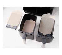 Set de feuilles de cuisson rectangulaires pour friteuses à air chaud double panier NoStik