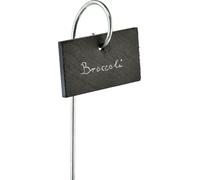 Set de fiches d'ardoise noir pour l'étiquetage des plantes, accessoires pour massifs d'herbes aromatiques 25cm