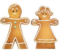 Set de figurines en pain d'épices en céramique pour une décoration de Noël nostalgique