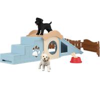 Set de figurines Schleich Farm World 42763 Aventure du chiot avec niche, rampe et toit balançoire Multicolore