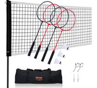 VEVOR Ensemble de filet de badminton extérieur pour jardin, plage, parc, ensemble d'équipement de badminton portable, filet de badminton pour adultes et enfants avec bâtons, 6 150 x 1 585 mm