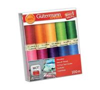 Ensemble De Fil Gutermann Sew All - 10x 100m Bobines Mélange De Couleurs - Vives
