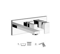 Set de finition Gessi pour mitigeur monocommande BRAUSE avec inverseur 2 voies et bec de baignoire, 1 sortie : sortie libre sur UPK sortie : après inverseur bec de baignoire, 44907031, Couleur: chrome