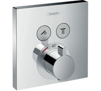 hansgrohe ShowerSelect - Façade pour mitigeur thermostatique pour 2 sorties avec bouton SELECT chrome
