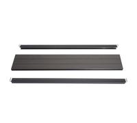 Set De Finition Pour Brise-Vue Wpc Sarthe, Profil De Finition Brise-Vent, Poteaux Wpc 90cm, Anthracite Gris