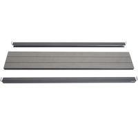 Set De Finition Pour Brise-Vue Wpc Sarthe, Profil De Finition Brise-Vent, Poteaux Wpc 90cm, Gris Gris