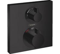 Set de finition pour mitigeur thermostatique encastré avec robinet d'arrêt et inverseur, noir mat (15714670)