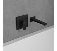 Set de finition Villeroy et Boch Architectura Square TVS125002000K5 encastré, montage mural, noir mat