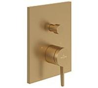 Villeroy und Boch Conum set de finition TVT12700100076 mitigeur bain/douche à encastrer, avec inverseur, montage mural, or brossé