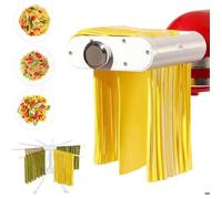 Set de Fixation 3 en 1 pour KitchenAid - Rouleau de Pâtes, Coupe-Spaghetti et Coupe-Fettuccine - Accessoires pour M MACHINE A PATES