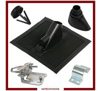 Set de Fixation pour Mât de Diamètre 42 mm Tuile avec Passage de Câble Noir