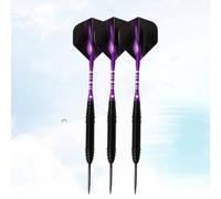 Set de Fléchettes en Alliage, Précision et Équilibre pour Débutants | Pointes Pro, Tiges Courtes et Flights Standard, Étui de Rangement et Aiguiseur, Métal Pourpre