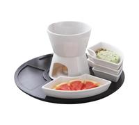 Set de Fontaine à Chocolat | Set de Pot Céramique pour Caramel et Chocolat Fondant | Bol à Fondue pour Desserts Maison | Soirées Romantiques Buffet Fromage Événements Festifs Pique-Nique