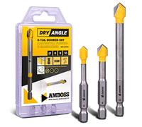 Set de forets Amboss DryAngle Ø 6/8 / 10 mm - Forets pour carrelage, verre, céramique - Tige hexagonale pour perceuses - Perçage du verre/carrelage mural/tuiles de toit/céramique