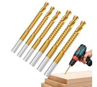 Set de forets hélicoïdaux 6 mèches hélicoïdales à revêtement titane pour | de forets à bois pour mécanique automobile réparation entretien maintenance garage atelier industriel bricolage