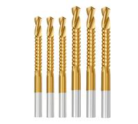 Set de forets hélicoïdaux lot de 6 outils dentelés en métal à revêtement | forets dentelés pour mécanique automobile réparation entretien maintenance garage atelier industriel bricolage