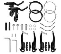 Set de Frein de Vélo Complet, Kit de Frein de Vélo en Aluminium, Frein V-Brake Avant et Arrière,Levier de Frein,Câble de Frein Vélo et Clé, Jeu de Freins de Vélo pour la Plupart des Vélos VTT BMX