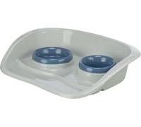 Set de gamelles TRIXIE - Double gamelle avec protection anti-éclaboussures - antidérapante et facile à nettoyer - gamelles amovibles - plastique - différentes couleurs - sélection aléatoire - 24721