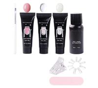Set De Gel Pour Ongles - 3 Couleurs avec Lime à Ongles - Formes En Gel Pour Extensions D'Ongles - Pour Port Quotidien Studio Salon Maison Et Débutantes