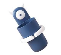 Set de Gobelets à Brosses à Dents Muraux PP Bleu à Double Ventouse | Salle de Bain, Gain de Place et Maintien Stable, Lot Support pour Tasses de Bain de Bouche