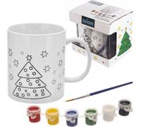 Set de gobelets à peindre en porcelaine 350ml Blanc avec couleurs et pinceaux Cadeau pour enfants