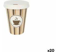 Set de gobelets algon avec couvercles carton brun jetable 8 pièces 220 ml (20 pièces)
