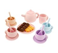 Set De Goûter en Silicone | Accessoires De Cuisine pour Jeu De Rôle Interactif | Set De Tasse Et Théière pour | pour Garçons et Filles Salle de Jeu Préscolaire Salle de Classe Anniversaire