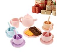 Set De Goûter en Silicone,Jeu Éducatif Interactif - Jeu De Fête De Thé D'Après-Midi - pour La Maternelle Le Préscolaire La Salle De Classe Les Vacances Et L Anniversaire