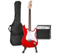 MAX GigKit Set de Guitare Électrique avec Support de Guitare - Rouge, Idéal pour Débuter la Guitare