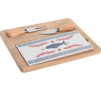 Set de hors-d'œuvre dkd home decor 24,5 x 20 x 20 x 1,2 cm rouge bleu gresmediterranees maisons