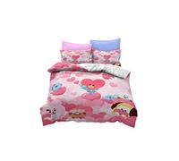 Set de housse de couette BT21 en polyester 240x220cm avec 2 taies d'oreiller 50*75cm #MK18001