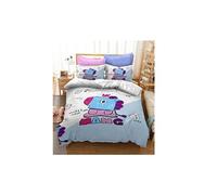 Set de housse de couette BT21 en polyester 240x220cm avec 2 taies d'oreiller 50*75cm #MK18002