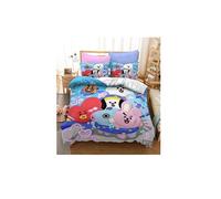 Set de housse de couette BT21 en polyester 240x220cm avec 2 taies d'oreiller 50*75cm #MK18003