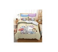Set de housse de couette BT21 en polyester 240x220cm avec 2 taies d'oreiller 50*75cm #MK18005