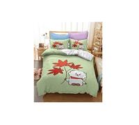 Set de housse de couette BT21 en polyester 240x220cm avec 2 taies d'oreiller 50*75cm #MK18006