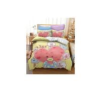 Set de housse de couette BT21 en polyester 240x220cm avec 2 taies d'oreiller 50*75cm #MK18008