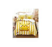 Set de housse de couette Pokémon en polyester 140x200cm avec 2 taies d'oreiller 50*75cm - Hello Pikachu