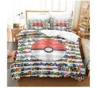 Set de housse de couette Pokémon en polyester 140x200cm avec 2 taies d'oreiller 50*75cm - l'univers des Pokémon G