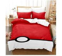 Set de housse de couette Pokémon en polyester 240x220cm avec 2 taies d'oreiller 50*75cm - rouge Rouge G