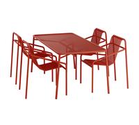Set de jardin Ivy table 170 cm + 4 chaises avec accoudoirs