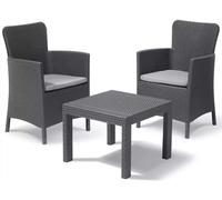 Set De Jardin Keter Balcon Salvador Anthracite Avec 2 Fauteuils Et Table