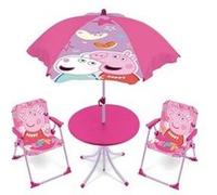 Set de Jardin Peppa Pig Rose avec Une Table, 2 chaises et Un Parasol