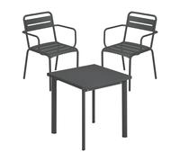 Set de jardin table 70x70cm + 2 chaises de jardin avec accoudoirs Star
