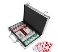 Set de Jetons de Poker avec Coffret, Articles de Fête Sans Dénomination, Set de Poker pour Jeu de Cartes, pour Joueurs Adultes Collectionneurs Organisateurs Maison Voyage Réunions Familiales Enterreme