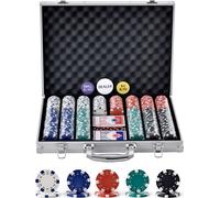 Set de jetons de poker SucceBuy - Set complet de 500 pièces avec boîtier en aluminium. jetons de 11,5 grammes, cartes, boutons et dés pour le Texas Hold'em, le blackjack et plus encore. Idéal pour les