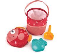 Hape Kit jeu de plage enfant 18 mois+ – seau pliable, pelle, moule, sac