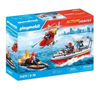 Set de jeu Playmobil - PLAYMOBIL - 71977 - Intervention en mer - 87 pièces - bateau et hélicoptère